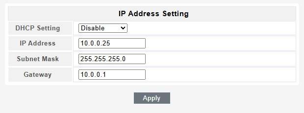 Smart Managed Switch - IP Settings - Onefiber Docs