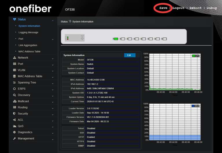 Manageable Switch Configuration Layer 3 Managed Switch - Configuration Management - Onefiber Docs